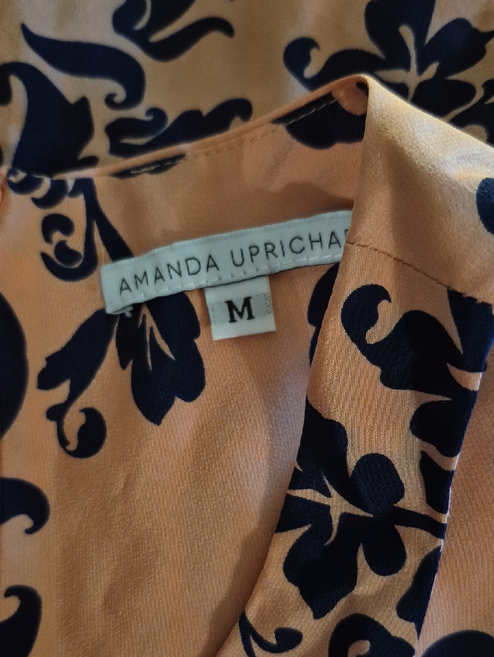 Amanda Uprichard NWT 100% Silk Pink/ Navy Sleeveless Mini Dress Medium - Picture 5 of 6